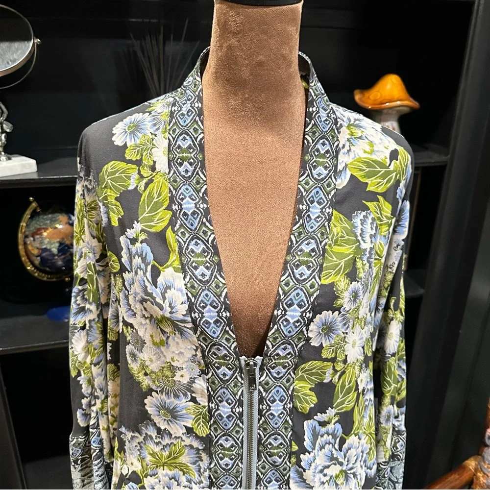 Free People Wildflower Chiffon Zip Kimono – Size XS/S (Oversized Fit)